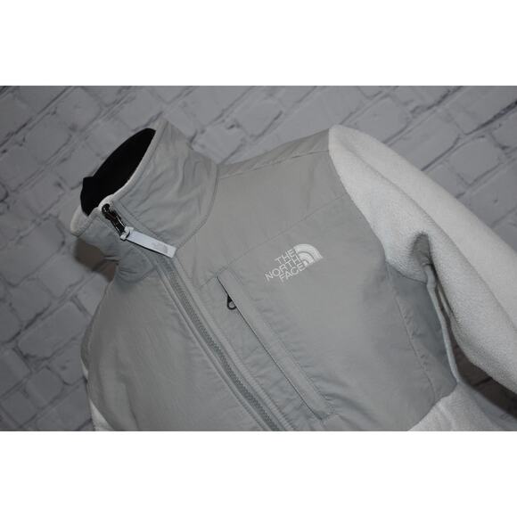 The North Face Fleece Jacket Womens Size Small Full Zip Gray White - Picture 1 of 9